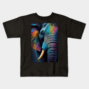 Colorful Elephant in Pop Art Style - A Fun And Playful Art Design For Animal lovers Kids T-Shirt